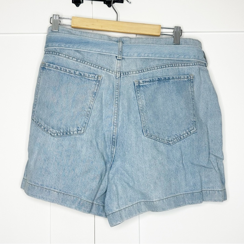 Banana Republic Denim Shorts 16 33 34 17 Light Wash Blue Tie Waist high rise - Picture 3 of 8